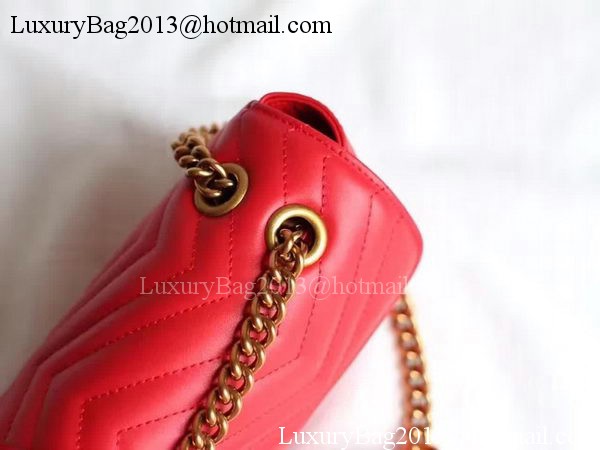 Gucci GG Marmont Matelasse Shoulder Bag 443497 Red Gucci GG Marmont Matelasse Shoulder Bag 443497 Red