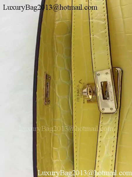 Hermes MINI Kelly 22cm Tote Bag Croco Leather KL22 Lemon Hermes MINI Kelly 22cm Tote Bag Croco Leather KL22 Lemon