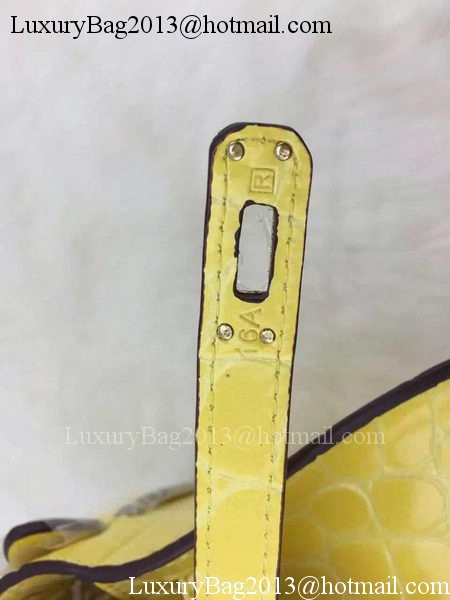 Hermes MINI Kelly 22cm Tote Bag Croco Leather KL22 Lemon Hermes MINI Kelly 22cm Tote Bag Croco Leather KL22 Lemon