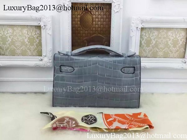Hermes MINI Kelly 22cm Tote Bag Croco Leather KL22 SkyBlue Hermes MINI Kelly 22cm Tote Bag Croco Leather KL22 SkyBlue
