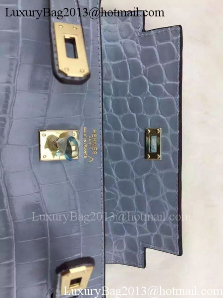 Hermes MINI Kelly 22cm Tote Bag Croco Leather KL22 SkyBlue Hermes MINI Kelly 22cm Tote Bag Croco Leather KL22 SkyBlue