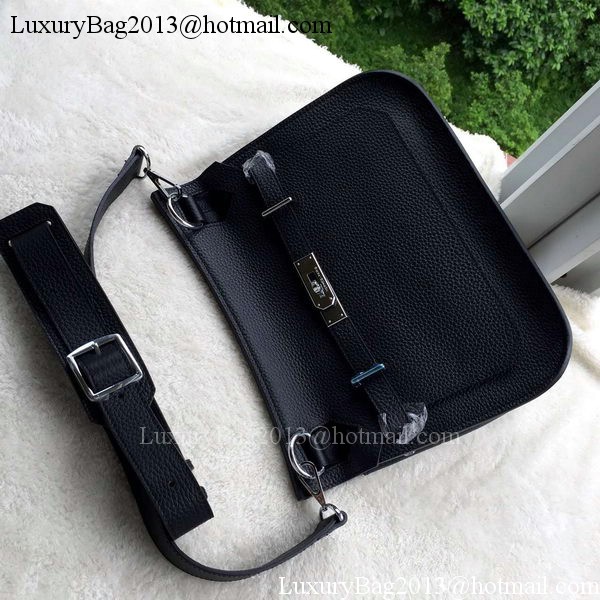 Hermes Jypsiere 31CM Shoulder Bag Calfskin Leather H0880 Black Hermes Jypsiere 31CM Shoulder Bag Calfskin Leather H0880 Black