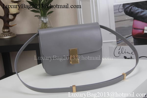 Celine Classic Box Flap Bag Calfskin Leather C3369 Grey Celine Classic Box Flap Bag Calfskin Leather C3369 Grey