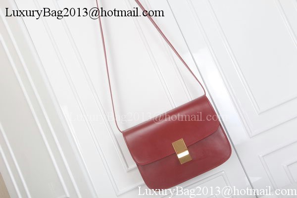 Celine Classic Box Flap Bag Calfskin Leather C3369 Red Celine Classic Box Flap Bag Calfskin Leather C3369 Red