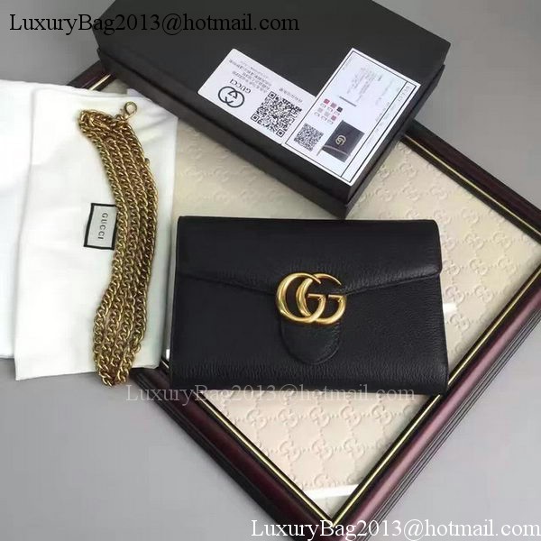 Gucci GG Marmont Leather mini Chain Bag 401232 Black Gucci GG Marmont Leather mini Chain Bag 401232 Black