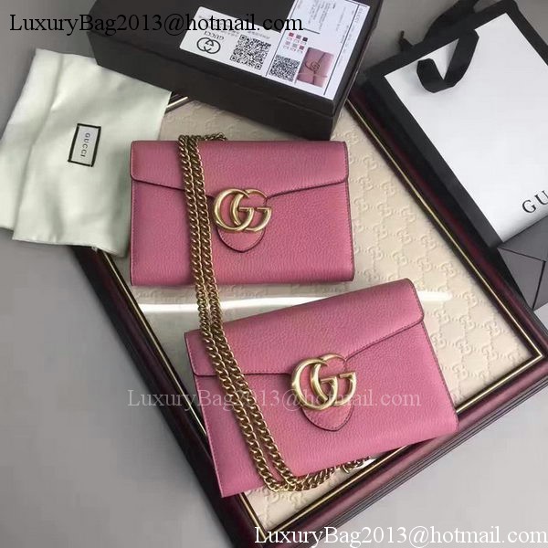 Gucci GG Marmont Leather mini Chain Bag 401232 Pink Gucci GG Marmont Leather mini Chain Bag 401232 Pink