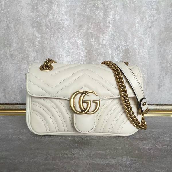 Gucci Now GG Marmont Mini Shoulder Bag 446744 White Gucci Now GG Marmont Mini Shoulder Bag 446744 White