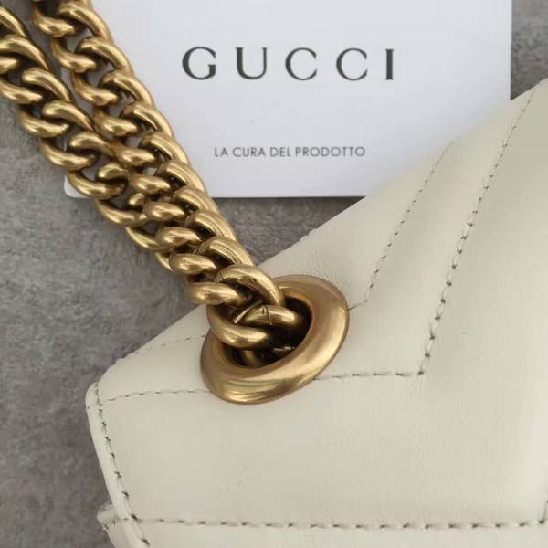 Gucci Now GG Marmont Mini Shoulder Bag 446744 White Gucci Now GG Marmont Mini Shoulder Bag 446744 White