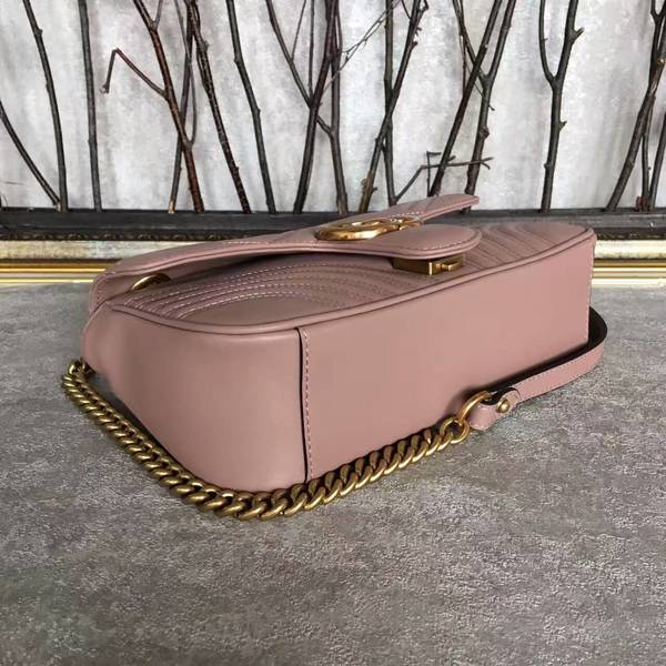 Gucci GG Marmont Sheenskin Shoulder Bag 443497A Light Pink Gucci GG Marmont Sheenskin Shoulder Bag 443497A Light Pink