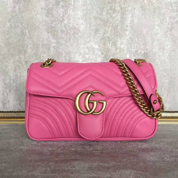 Gucci GG Marmont Sheenskin Shoulder Bag 443497A Pink Gucci GG Marmont Sheenskin Shoulder Bag 443497A Pink