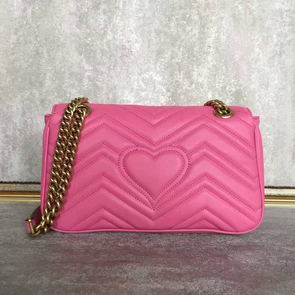Gucci GG Marmont Sheenskin Shoulder Bag 443497A Pink Gucci GG Marmont Sheenskin Shoulder Bag 443497A Pink
