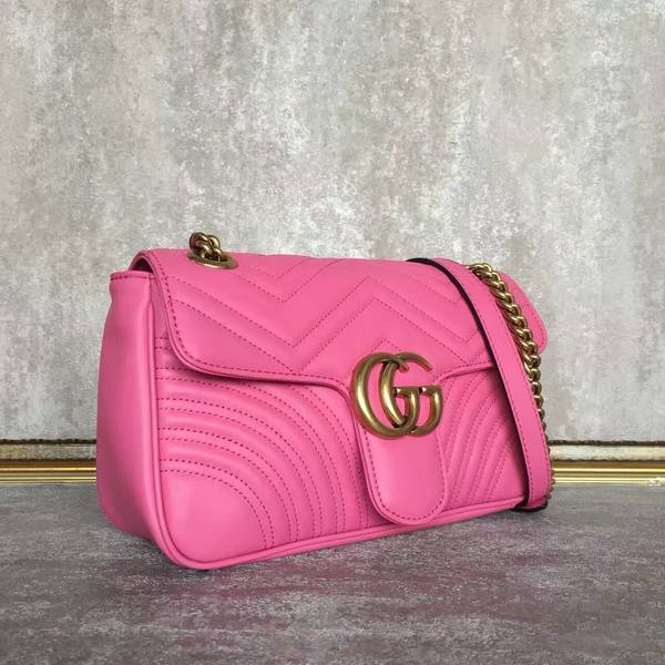 Gucci GG Marmont Sheenskin Shoulder Bag 443497A Pink Gucci GG Marmont Sheenskin Shoulder Bag 443497A Pink