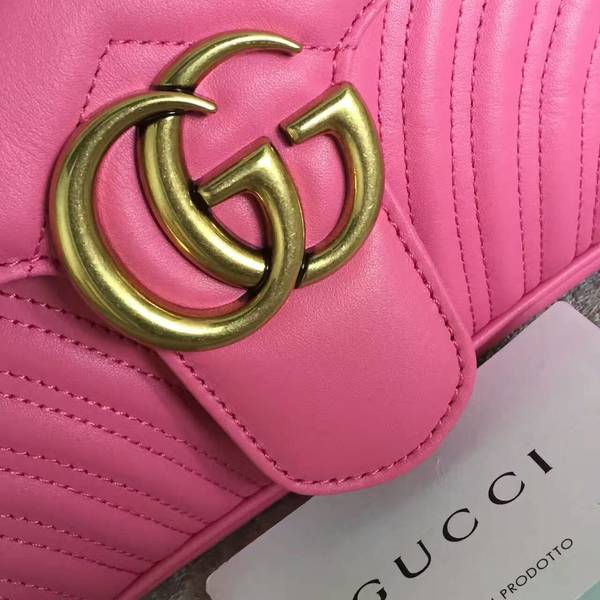 Gucci GG Marmont Sheenskin Shoulder Bag 443497A Pink Gucci GG Marmont Sheenskin Shoulder Bag 443497A Pink