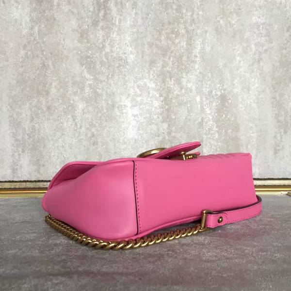 Gucci GG Marmont Sheenskin Shoulder Bag 443497A Pink Gucci GG Marmont Sheenskin Shoulder Bag 443497A Pink