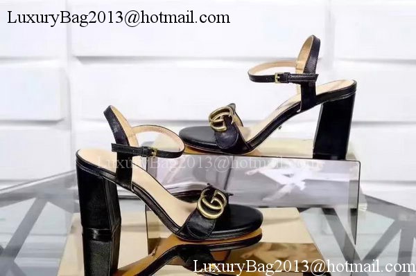 Gucci 80mm Sandal Sheepskin Leather GG1139 Black Gucci 80mm Sandal Sheepskin Leather GG1139 Black