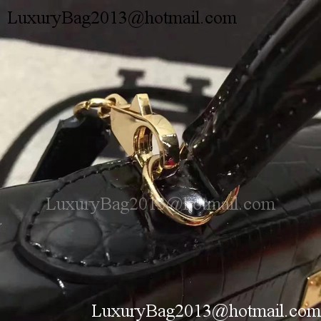 Hermes Kelly 28cm Shoulder Bag Croco Leather K28 Black Hermes Kelly 28cm Shoulder Bag Croco Leather K28 Black