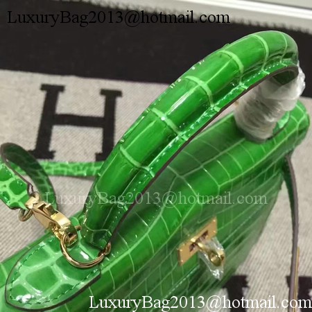 Hermes Kelly 28cm Shoulder Bag Croco Leather K28 Green Hermes Kelly 28cm Shoulder Bag Croco Leather K28 Green