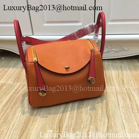 Hermes Lindy 30CM Original Leather Shoulder Bag LD30 Orange&Red Hermes Lindy 30CM Original Leather Shoulder Bag LD30 Orange&Red