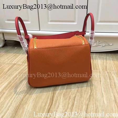 Hermes Lindy 30CM Original Leather Shoulder Bag LD30 Orange&Red Hermes Lindy 30CM Original Leather Shoulder Bag LD30 Orange&Red