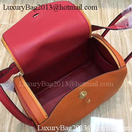 Hermes Lindy 30CM Original Leather Shoulder Bag LD30 Orange&Red Hermes Lindy 30CM Original Leather Shoulder Bag LD30 Orange&Red