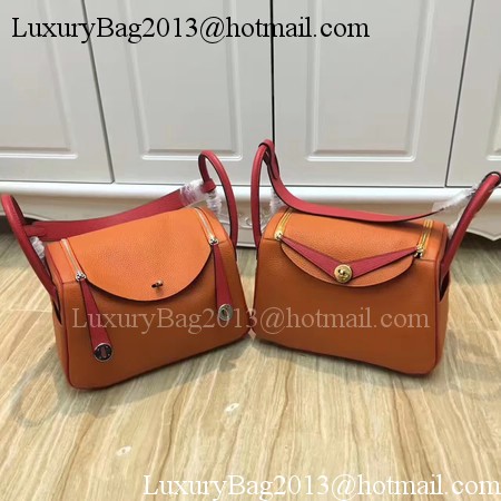 Hermes Lindy 30CM Original Leather Shoulder Bag LD30 Orange&Red Hermes Lindy 30CM Original Leather Shoulder Bag LD30 Orange&Red