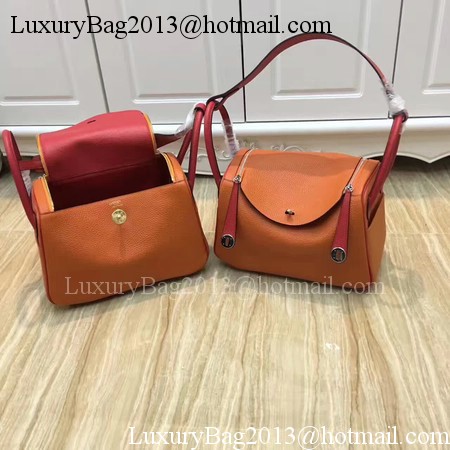 Hermes Lindy 30CM Original Leather Shoulder Bag LD30 Orange&Red Hermes Lindy 30CM Original Leather Shoulder Bag LD30 Orange&Red