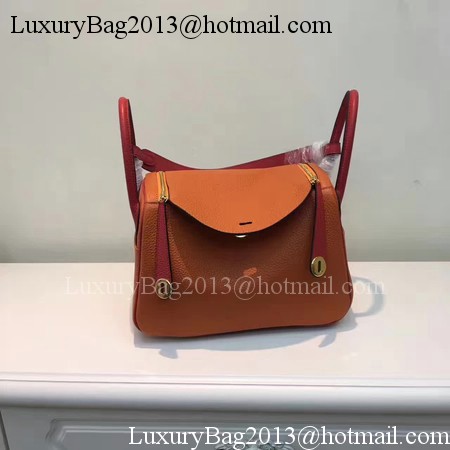 Hermes Lindy 30CM Original Leather Shoulder Bag LD30 Orange&Red Hermes Lindy 30CM Original Leather Shoulder Bag LD30 Orange&Red