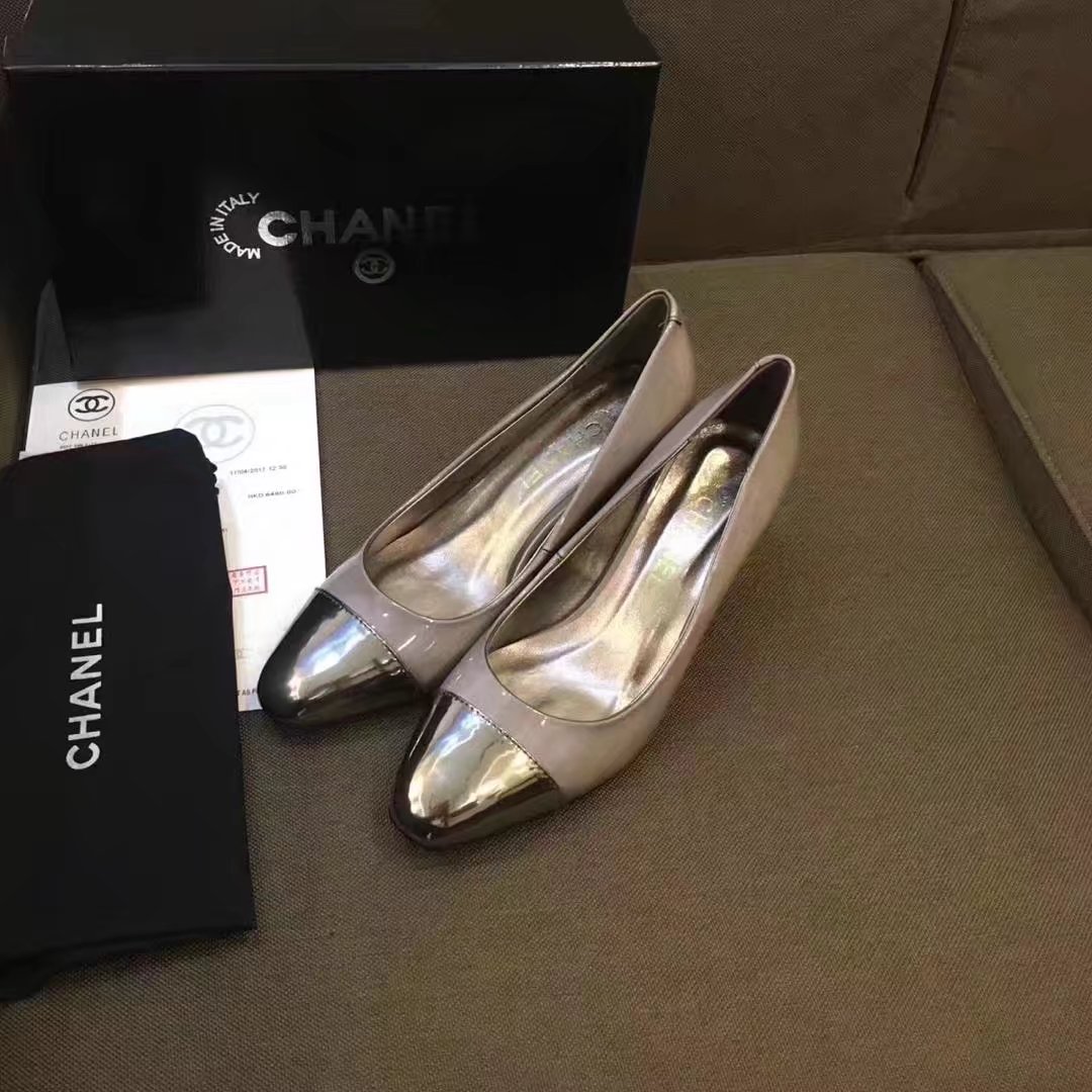 Chanel Pump Leather CH2146 Silver Chanel Pump Leather CH2146 Silver