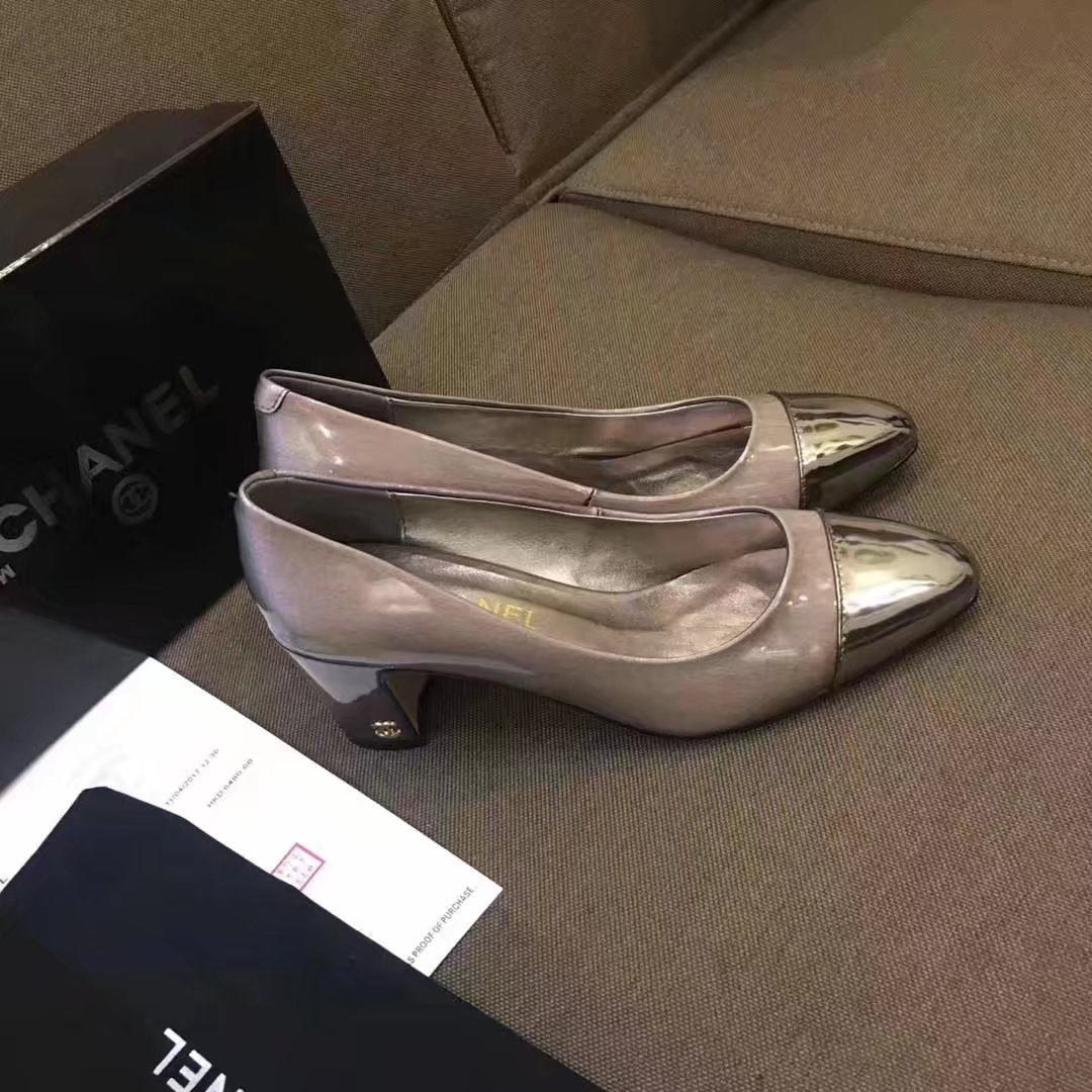 Chanel Pump Leather CH2146 Silver Chanel Pump Leather CH2146 Silver