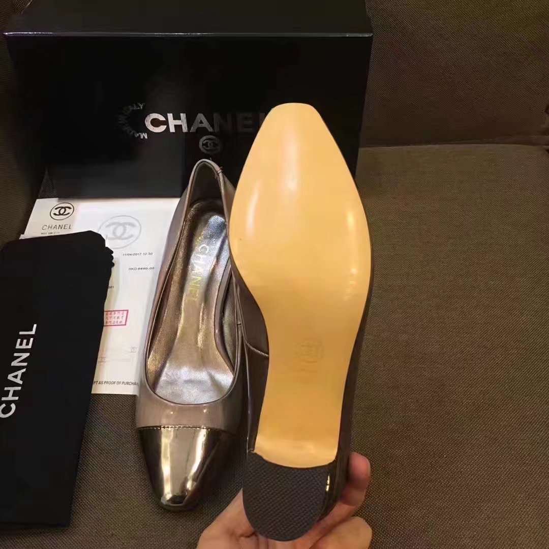 Chanel Pump Leather CH2146 Silver Chanel Pump Leather CH2146 Silver