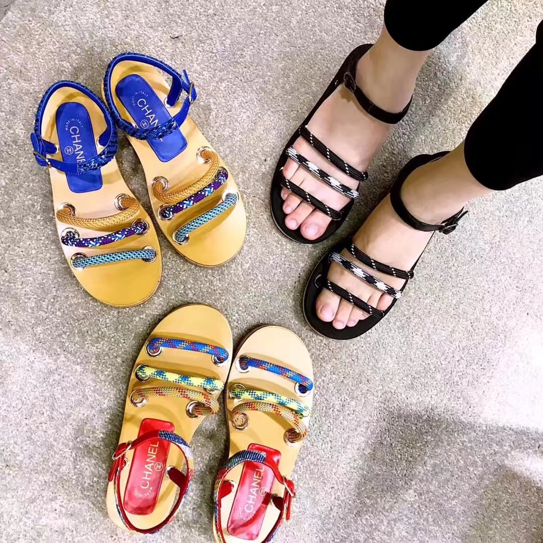Chanel Sandal Leather CH2143 Blue Chanel Sandal Leather CH2143 Blue