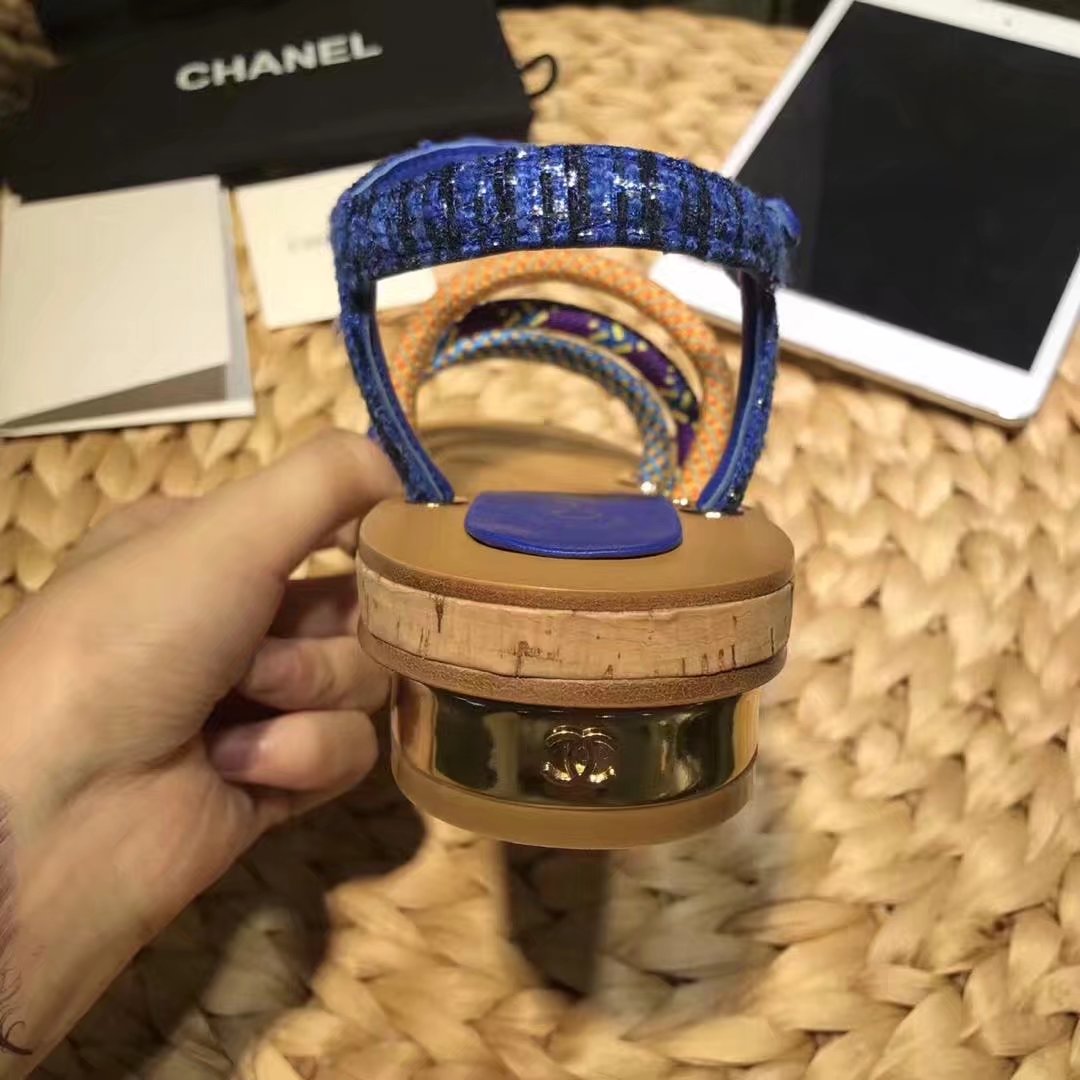 Chanel Sandal Leather CH2143 Blue Chanel Sandal Leather CH2143 Blue