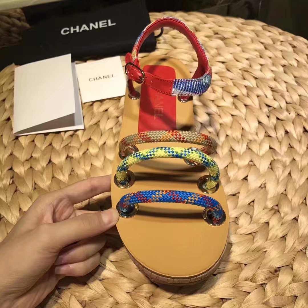 Chanel Sandal Leather CH2143 Red Chanel Sandal Leather CH2143 Red