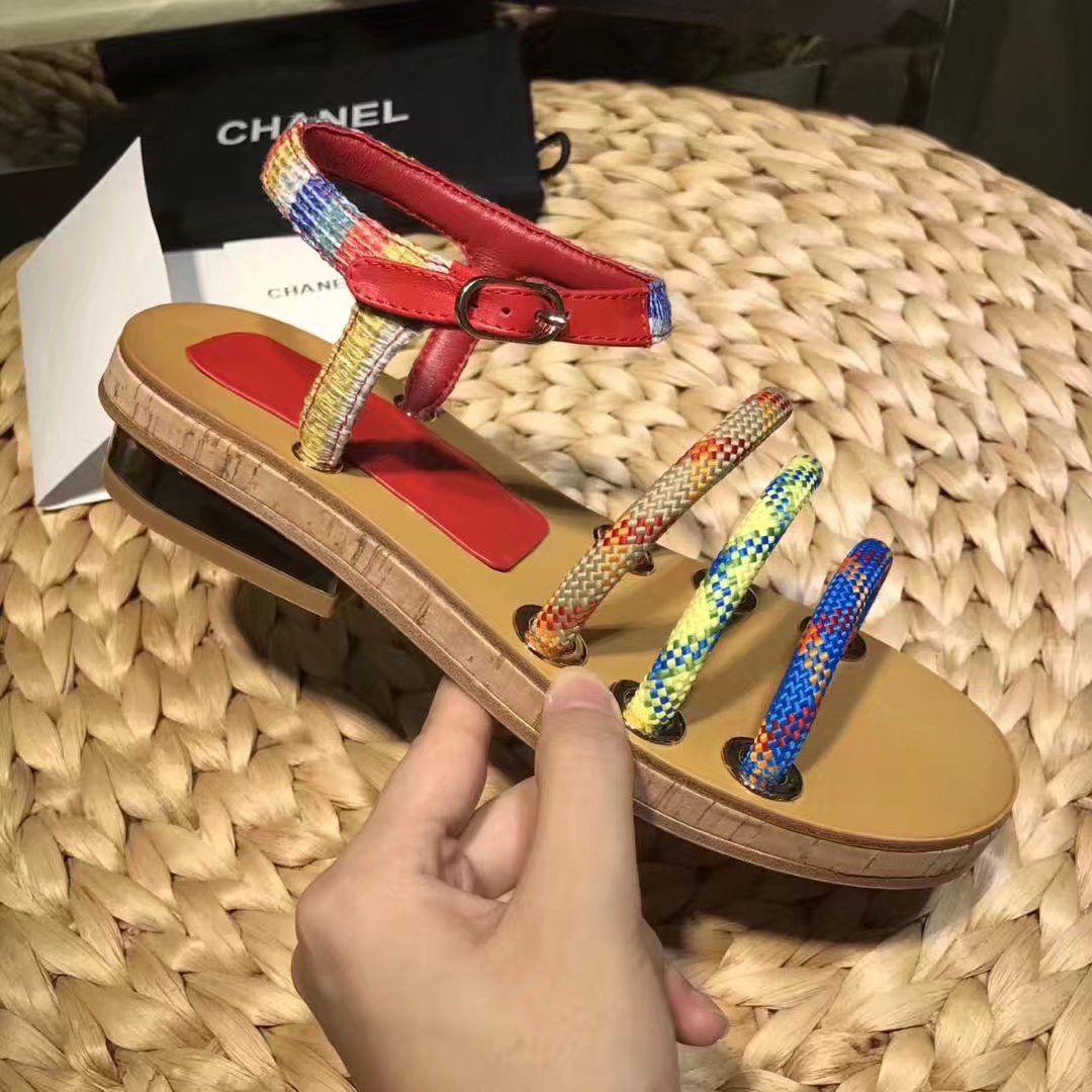 Chanel Sandal Leather CH2143 Red Chanel Sandal Leather CH2143 Red