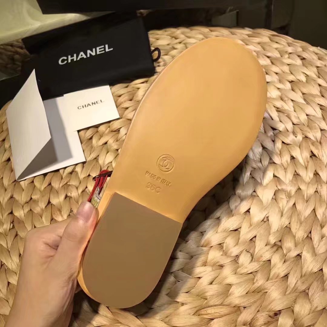 Chanel Sandal Leather CH2143 Red Chanel Sandal Leather CH2143 Red
