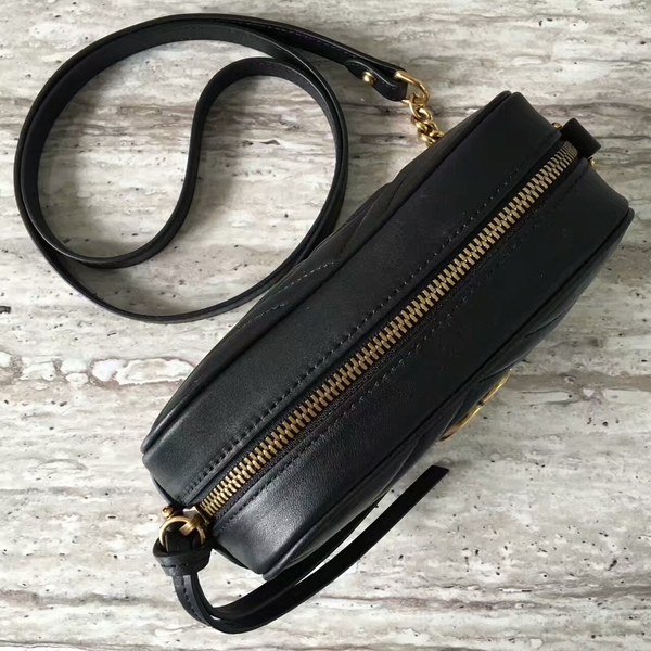 Gucci GG Marmont Matelasse Mini Shoulder Bag 448065A Black Gucci GG Marmont Matelasse Mini Shoulder Bag 448065A Black