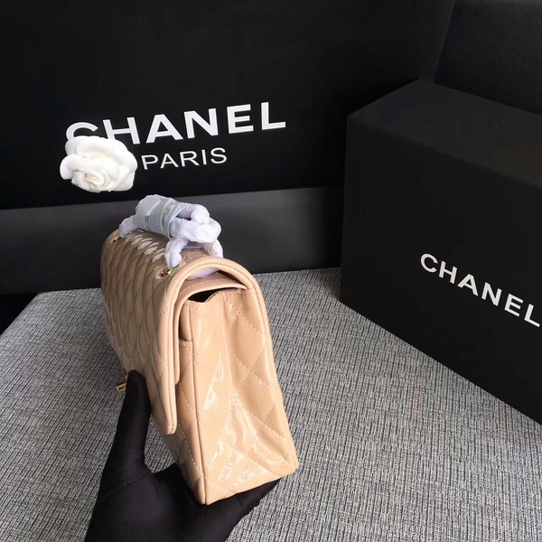 Chanel Flap Shoulder Bags Camel Original Patent Leather CF1112 Gold Chanel Flap Shoulder Bags Camel Original Patent Leather CF1112 Gold