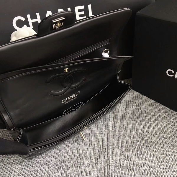 Chanel Flap Shoulder Bags Black Original Patent Leather CF1112 Silver Chanel Flap Shoulder Bags Black Original Patent Leather CF1112 Silver