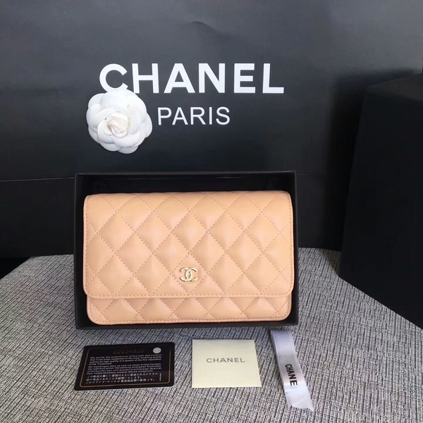 Chanel WOC Flap Bag Camel Original Sheepskin Leather 33814 Glod Chanel WOC Flap Bag Camel Original Sheepskin Leather 33814 Glod