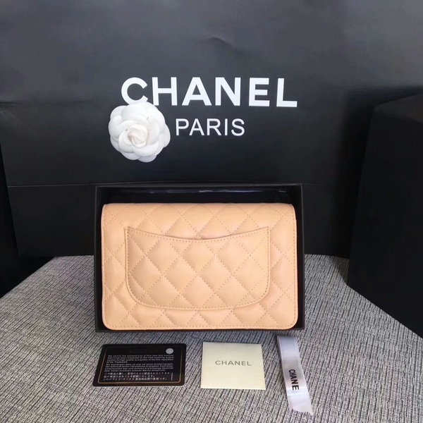 Chanel WOC Flap Bag Camel Original Sheepskin Leather 33814 Glod Chanel WOC Flap Bag Camel Original Sheepskin Leather 33814 Glod