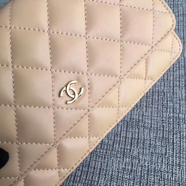 Chanel WOC Flap Bag Camel Original Sheepskin Leather 33814 Glod Chanel WOC Flap Bag Camel Original Sheepskin Leather 33814 Glod