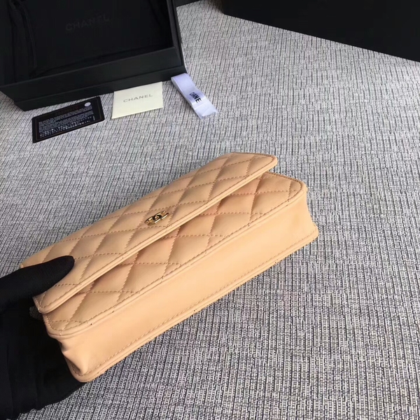 Chanel WOC Flap Bag Camel Original Sheepskin Leather 33814 Glod Chanel WOC Flap Bag Camel Original Sheepskin Leather 33814 Glod