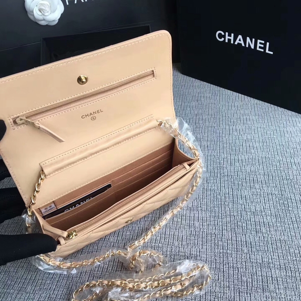 Chanel WOC Flap Bag Camel Original Sheepskin Leather 33814 Glod Chanel WOC Flap Bag Camel Original Sheepskin Leather 33814 Glod