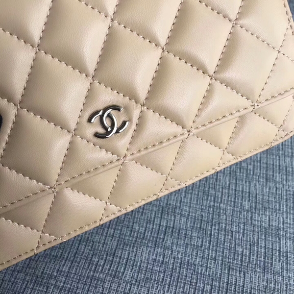 Chanel WOC Flap Bag Camel Original Sheepskin Leather 33814 Silver Chanel WOC Flap Bag Camel Original Sheepskin Leather 33814 Silver