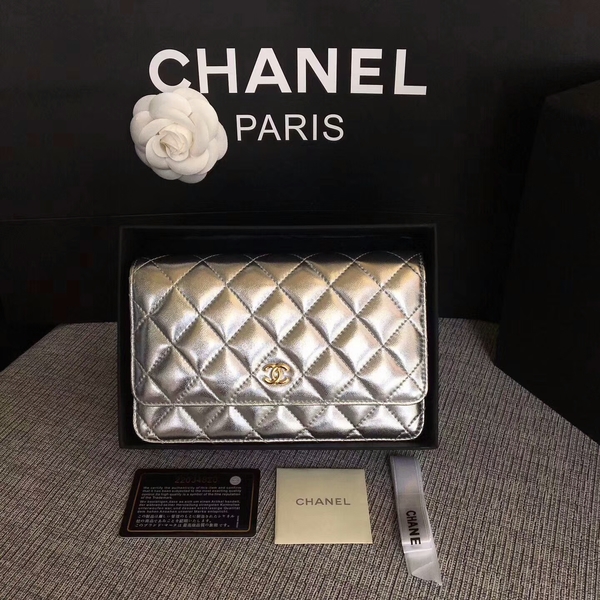 Chanel WOC Flap Bag Original Sheepskin Leather 33814B Glod Chanel WOC Flap Bag Original Sheepskin Leather 33814B Glod