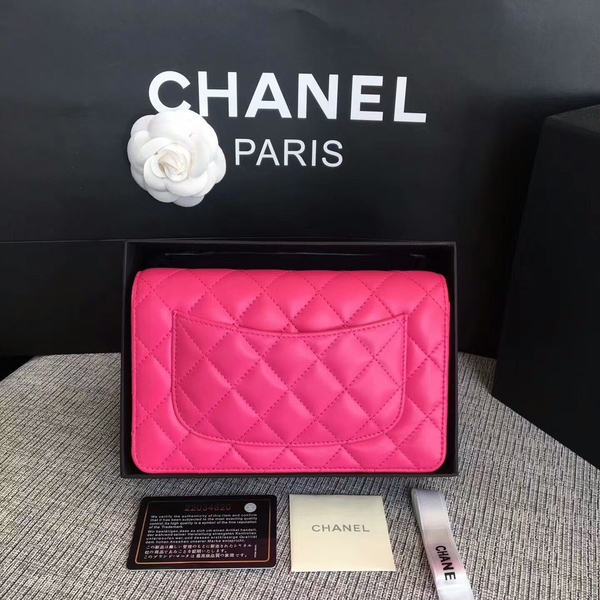 Chanel WOC Flap Bag Pink Original Sheepskin Leather 33814 Glod Chanel WOC Flap Bag Pink Original Sheepskin Leather 33814 Glod