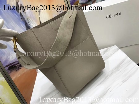 CELINE Sangle Seau Bag in Litchi Leather C3371 Apricot CELINE Sangle Seau Bag in Litchi Leather C3371 Apricot