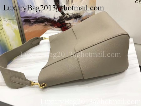 CELINE Sangle Seau Bag in Litchi Leather C3371 Apricot CELINE Sangle Seau Bag in Litchi Leather C3371 Apricot