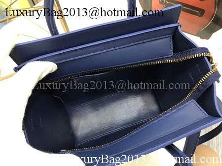 Celine Luggage Nano Tote Bag Original Leather CC3560 Blue Celine Luggage Nano Tote Bag Original Leather CC3560 Blue