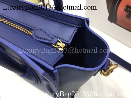 Celine Luggage Nano Tote Bag Original Leather CC3560 Blue Celine Luggage Nano Tote Bag Original Leather CC3560 Blue